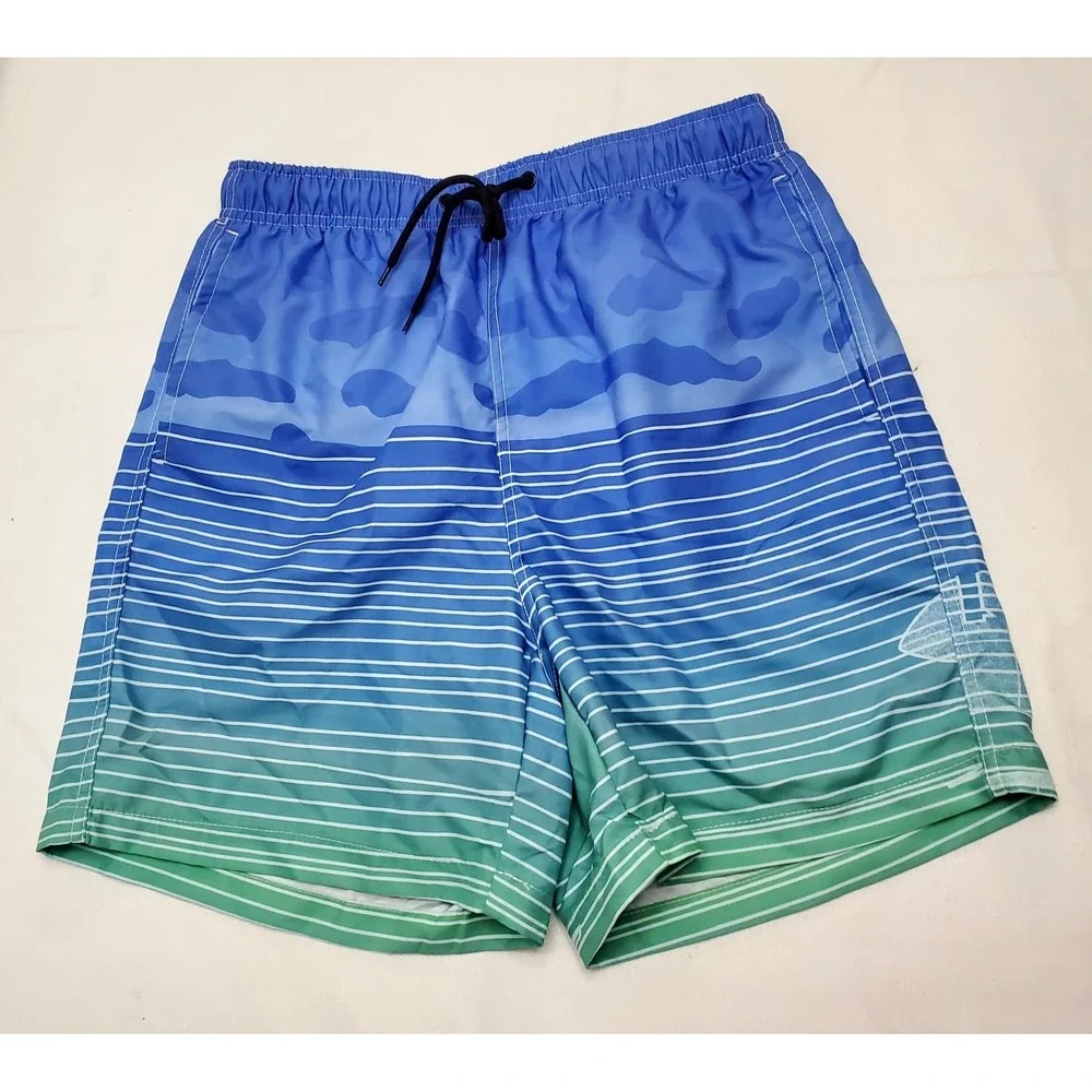 2 Pairs ● SHEIN Men's Striped With‎ Drawstring Swim Shorts/Trunks ● Size Small